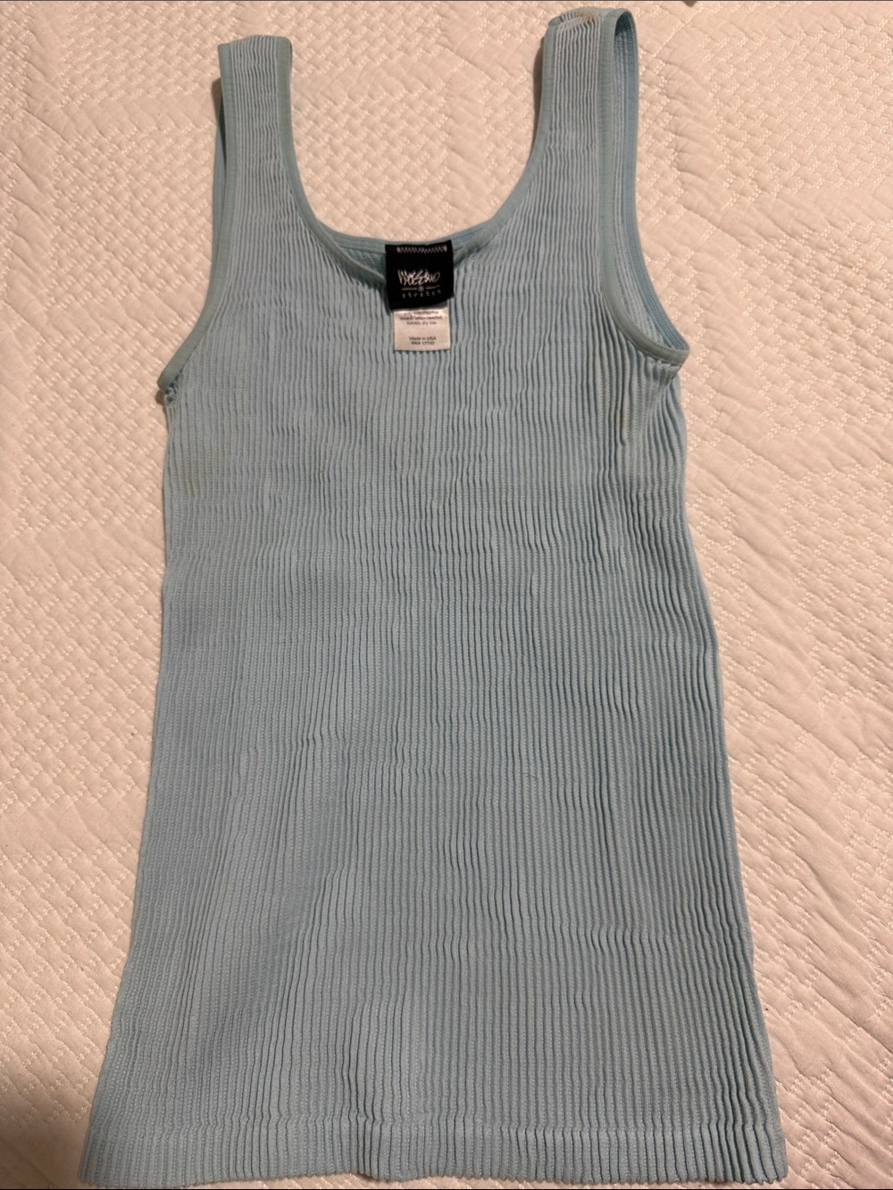 Mossimo Supply Co. Ribbed Scoop Tank - Light Blue